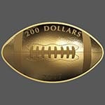 Canadian 2017 Coins Shaped Like Football, 200 dollars